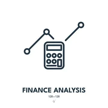 Finance Analysis Icon. Data, Financial, Report. Editable Stroke. Simple Vec.. Stock Illustration