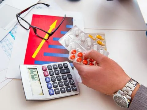 Finance analyst feeling sick due to bad results Stock Photos