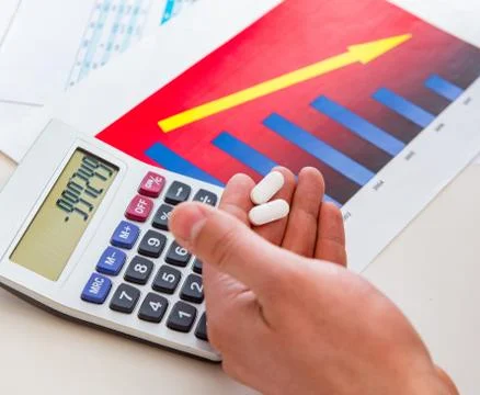 Finance analyst feeling sick due to bad results Stock Photos