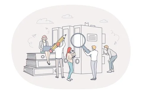 Finance, analytics, teamwork concept Illustrazione stock