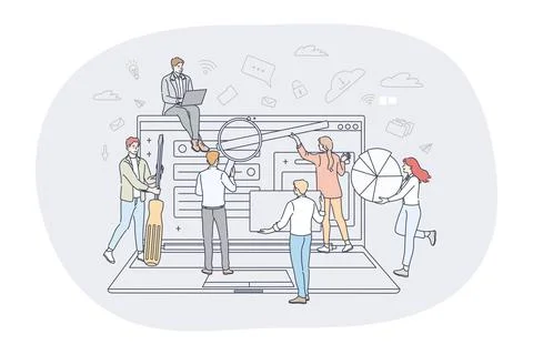 Finance, analytics, teamwork concept Illustrazione stock