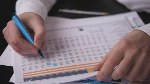 Finance analyzing close Stock Photos