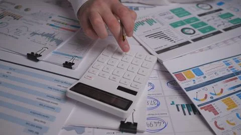 Finance analyzing close Stock Photos