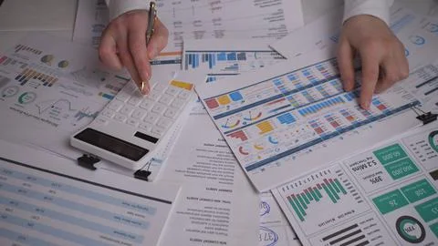 Finance analyzing close Stock Photos