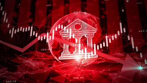 Finance and banking, Analysis of data banks financial, Crisis emergence Stock Footage 246673208