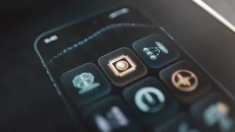 Finance and computing icons beneath chart Stock Footage 344853216