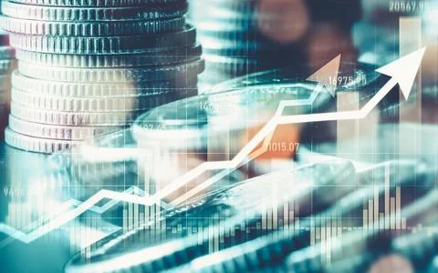 Finance and money technology background concept of business prosperity and asset 写真素材