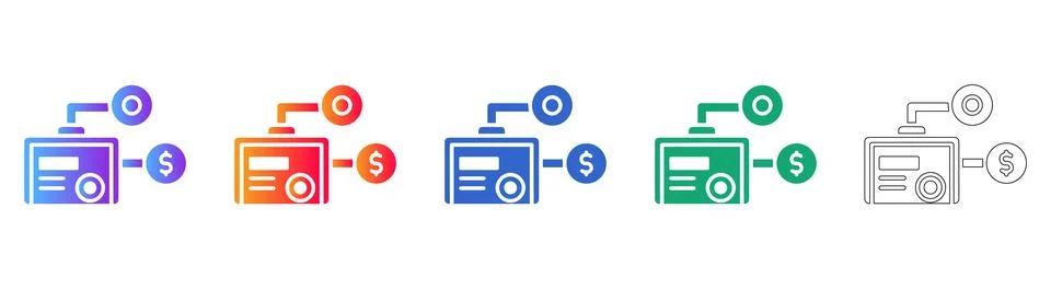 Finance and Payment Processing Icon Set Stock Illustration