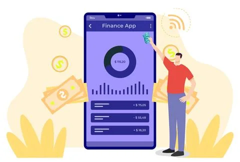 Finance Application Concept Illustration Stock Illustration