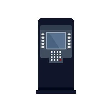 Finance atm icon flat isolated vector 스톡 일러스트