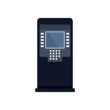 Finance atm icon flat isolated Stock Illustration