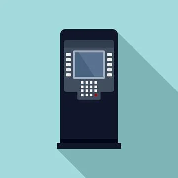 Finance atm icon, flat style イラスト素材