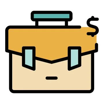 Finance bag icon vector flat Stock Illustration