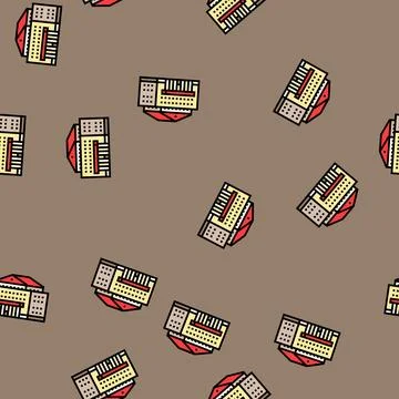 Finance bank building vector seamless pattern Ilustración de archivo