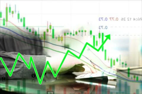 Finance bar graph with market volatility Stock Photos