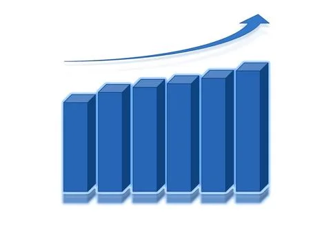 Finance bar graph The volume schedule showing profit and income growth Cop... Stock Photos