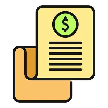 Finance bill document with dollar sign icon Stock Illustration