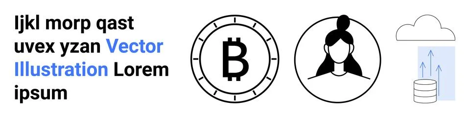 Finance, blockchain technology, cloud storage, personal identity, digital dat 스톡 일러스트