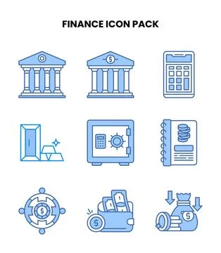Finance Blue UI Icons Pack Stock-Illustration