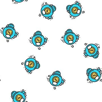 Finance bubble vector seamless pattern Illustrazione stock