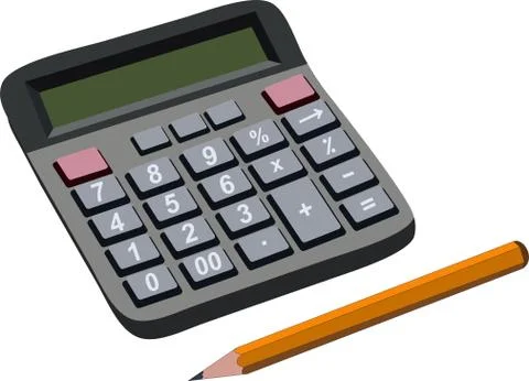 Finance budget calculation with pencil Stock Illustration