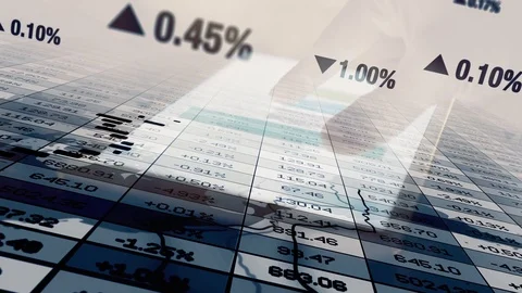 Finance Business Corporate Data Numbers Sales Profits Background Stock Footage 98550102