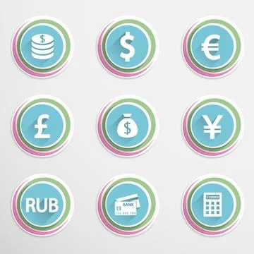 Finance buttons Stock Illustration