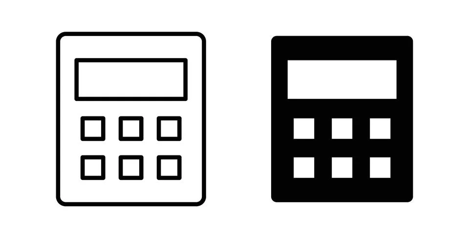 Finance calculator icon bundle for website design projects Stock Illustration