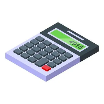 Finance calculator icon isometric vector. Display object Stock Illustration
