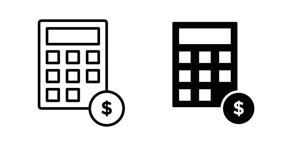 Finance calculator icon for web projects Stock Illustration