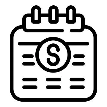 Finance calendar icon outline vector. Corporate team 스톡 일러스트