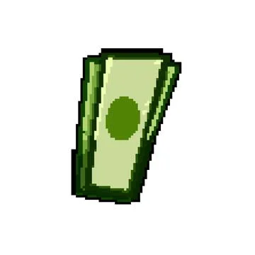 Finance cash stack pixel art vector illustration Stock Illustration