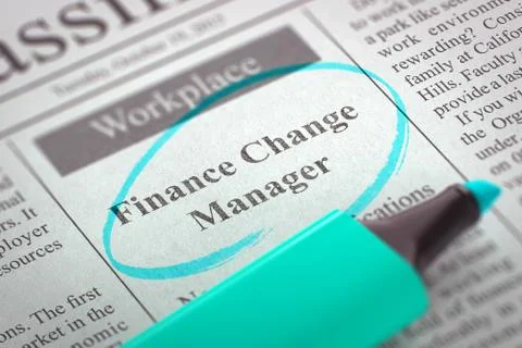 Finance Change Manager Join Our Team. 3D Render Stock Illustration