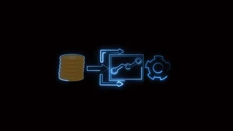 Finance chart animation with data processing lines. Finance chart market an.. Stock Footage 337131453