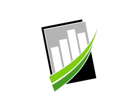 Finance chart growth up in the document vector イラスト素材