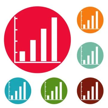 Finance chart icons circle set vector 스톡 일러스트