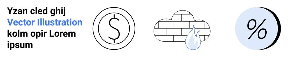 Finance, Cloud Computing, Water Management, and Marketing Percentage Icons Stock Illustration