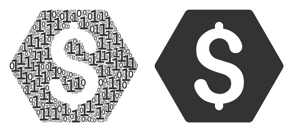 Finance Collage of Binary Digits Stock Illustration