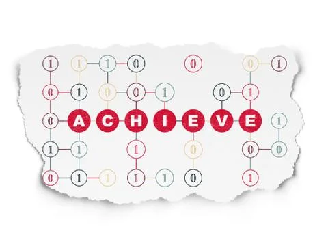 Finance concept: Achieve on Torn Paper background イラスト素材