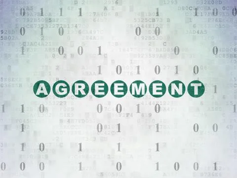 Finance concept: Agreement on Digital Data Paper background Stock Illustration