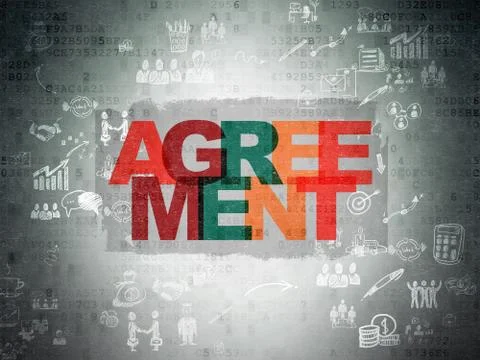 Finance concept: Agreement on Digital Paper background Stock Illustration
