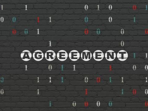 Finance concept: Agreement on wall background Stock Illustration