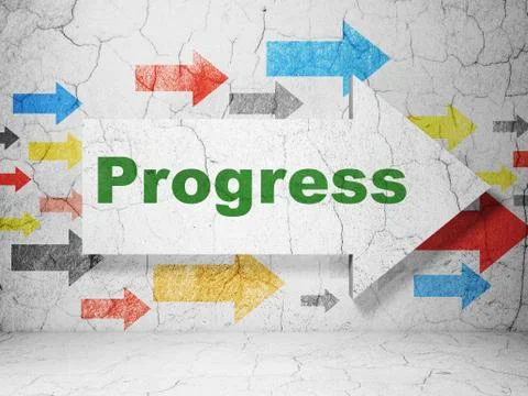 Finance concept: arrow with Progress on grunge wall background 스톡 일러스트