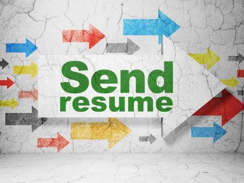 Finance concept: arrow with Send Resume on grunge wall background Ilustração Stock