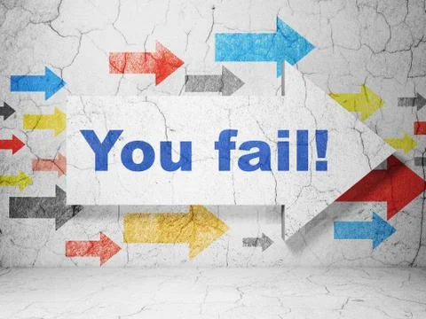 Finance concept: arrow with You Fail! on grunge wall background Illustrazione stock