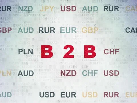 Finance concept: B2b on Digital Data Paper background 库存插图