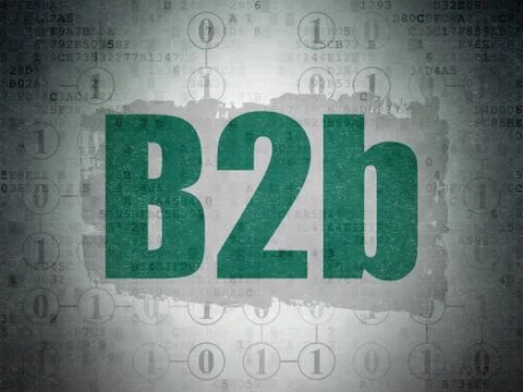 Finance concept: B2b on Digital Data Paper background 스톡 일러스트