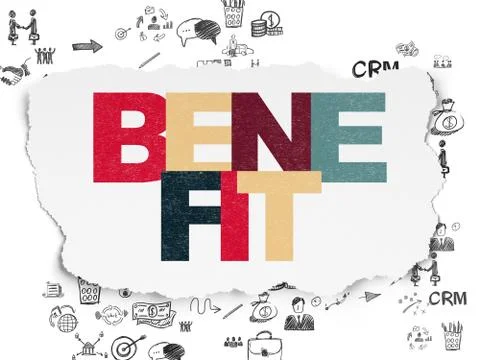 Finance concept: Benefit on Torn Paper background Stock Illustration