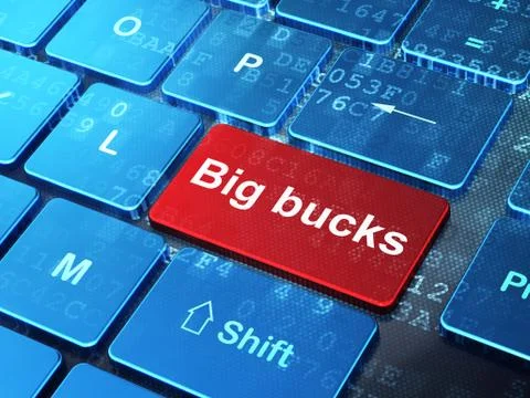 Finance concept: Big bucks on computer keyboard background 스톡 일러스트