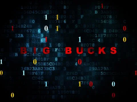 Finance concept: Big bucks on Digital background Stock Illustration